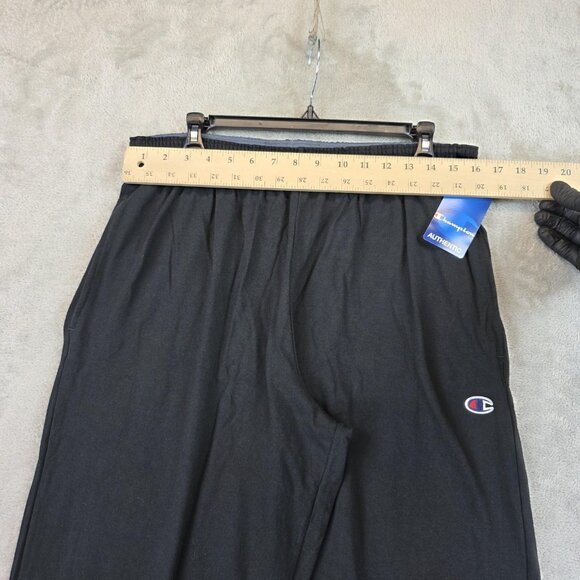 Champion Pants Mens Large Black Lounge Sweatpants Embroidered Logo 100% Cotton - Picture 4 of 12